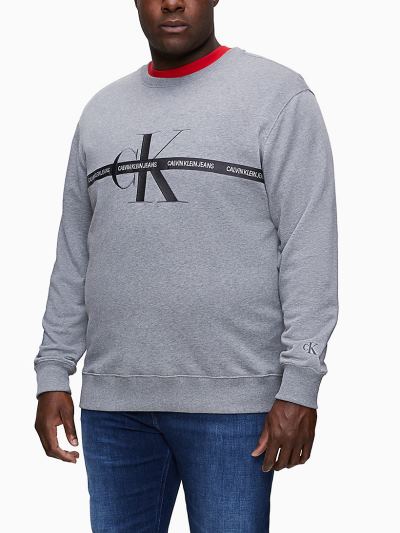 Calvin Klein Ruhák HU137433 | Calvin Klein Embroidered Logo Férfi Pulóver Szürke